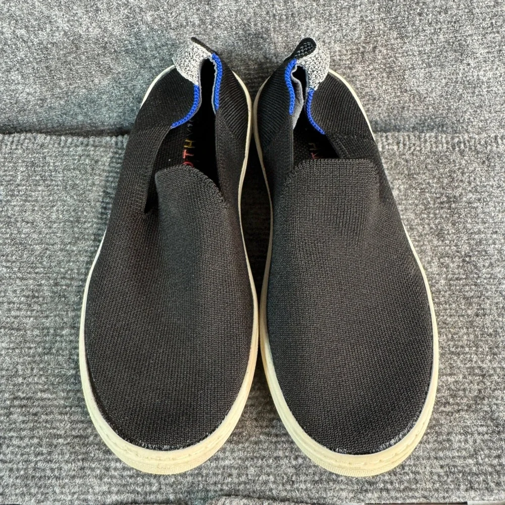 Rothys The Sneaker Black Solid Slip On Knit Shoes Size 4K
